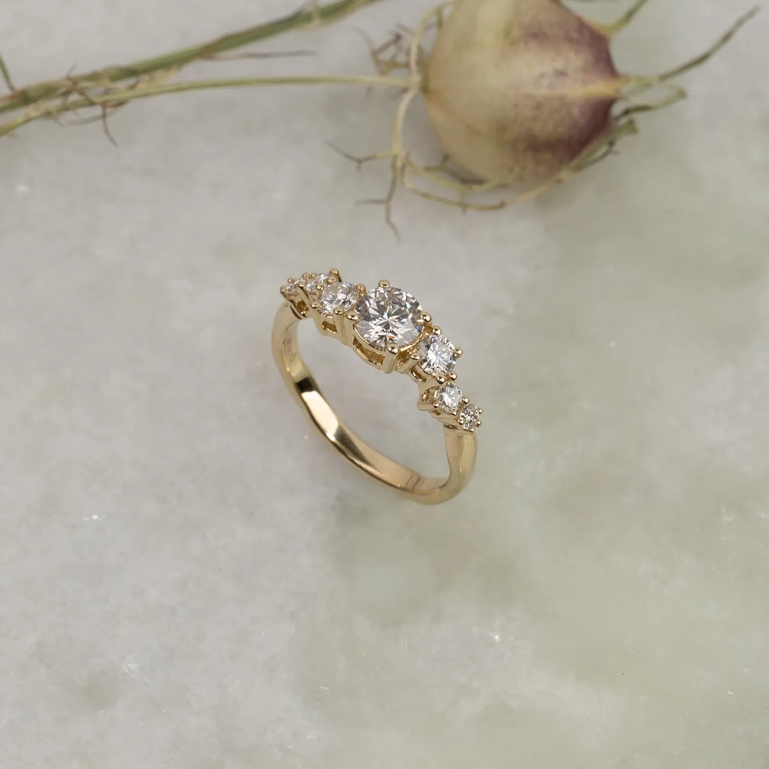 Sisi Copenhagen Organic Cluster ring diamant 14 kt guld