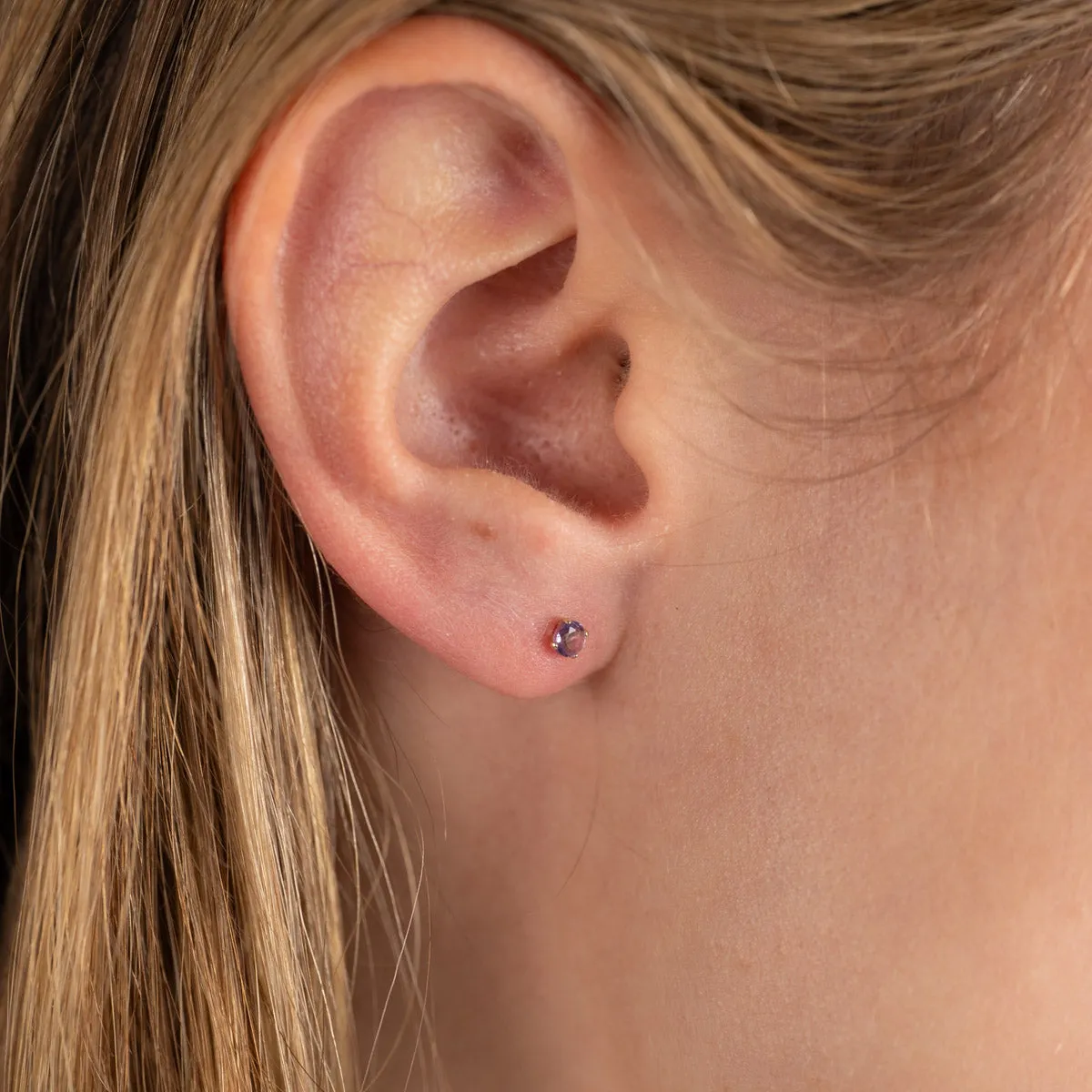 Sisi Copenhagen Soley Stud ørestikker guld ametyst 3mm