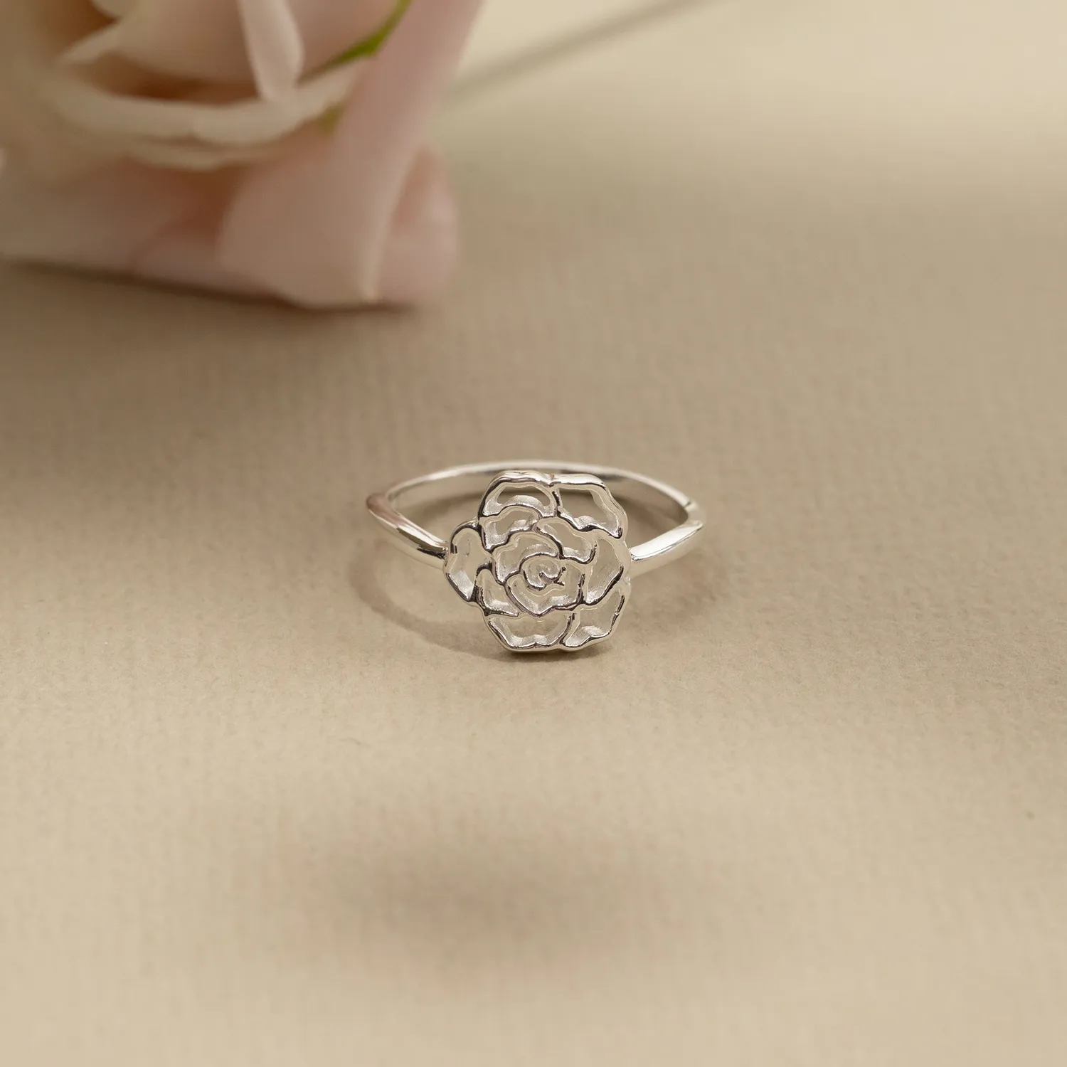 Sisi Copenhagen Rosa ring sølv rose str. 48-64