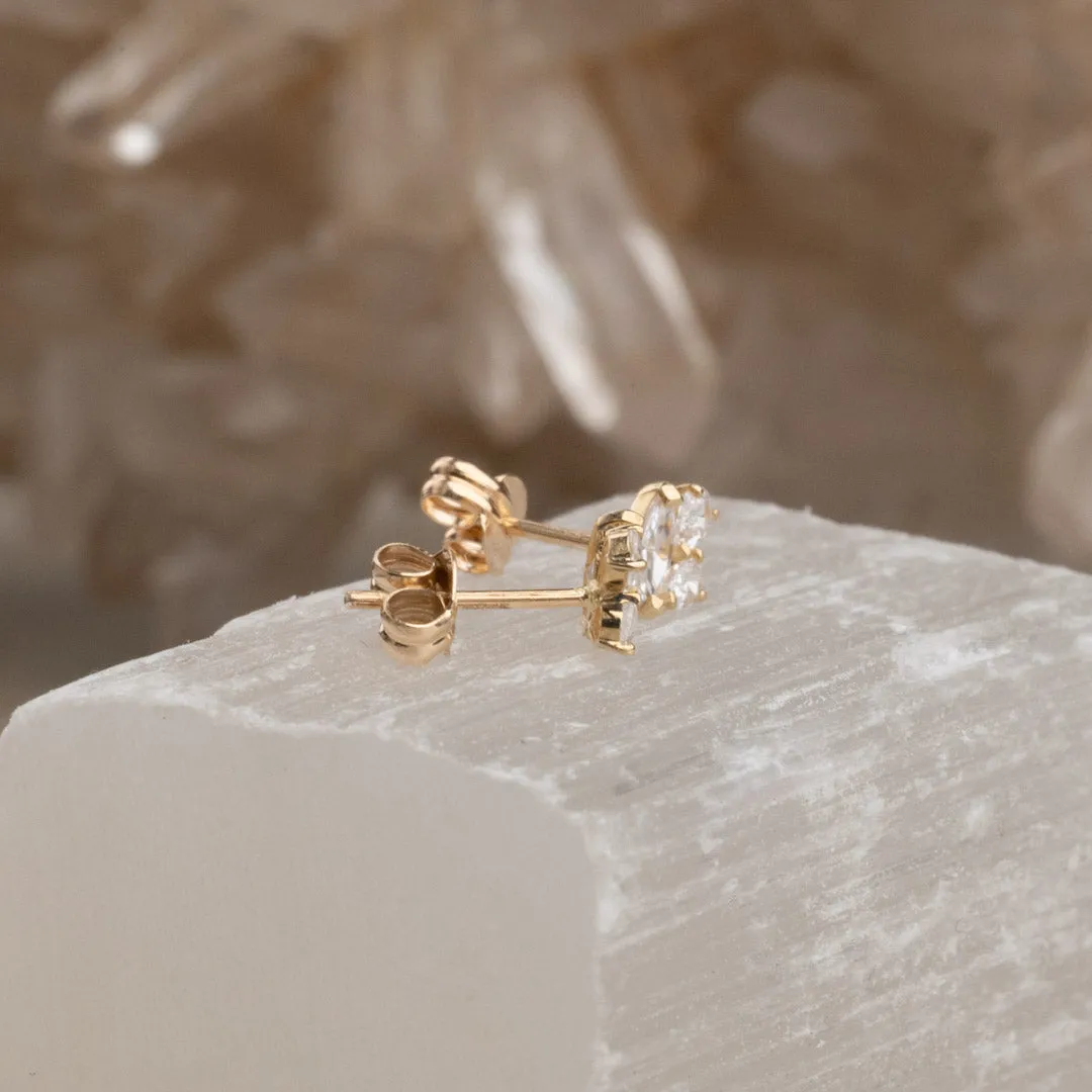 Sisi Copenhagen Carrie Crystal guld ørestikker par zirkonia