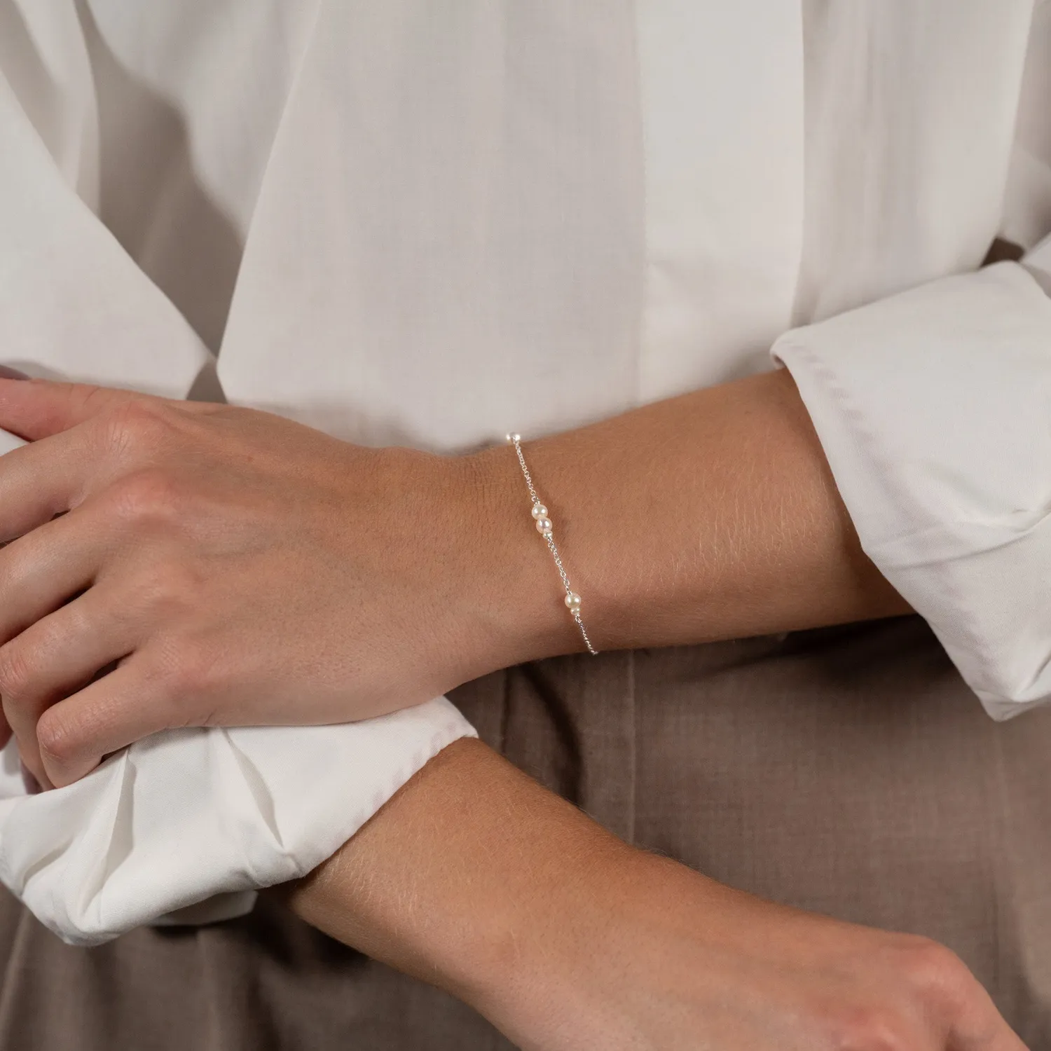 Sisi Copenhagen Evie Pearl armbånd sølv ferskvandsperler