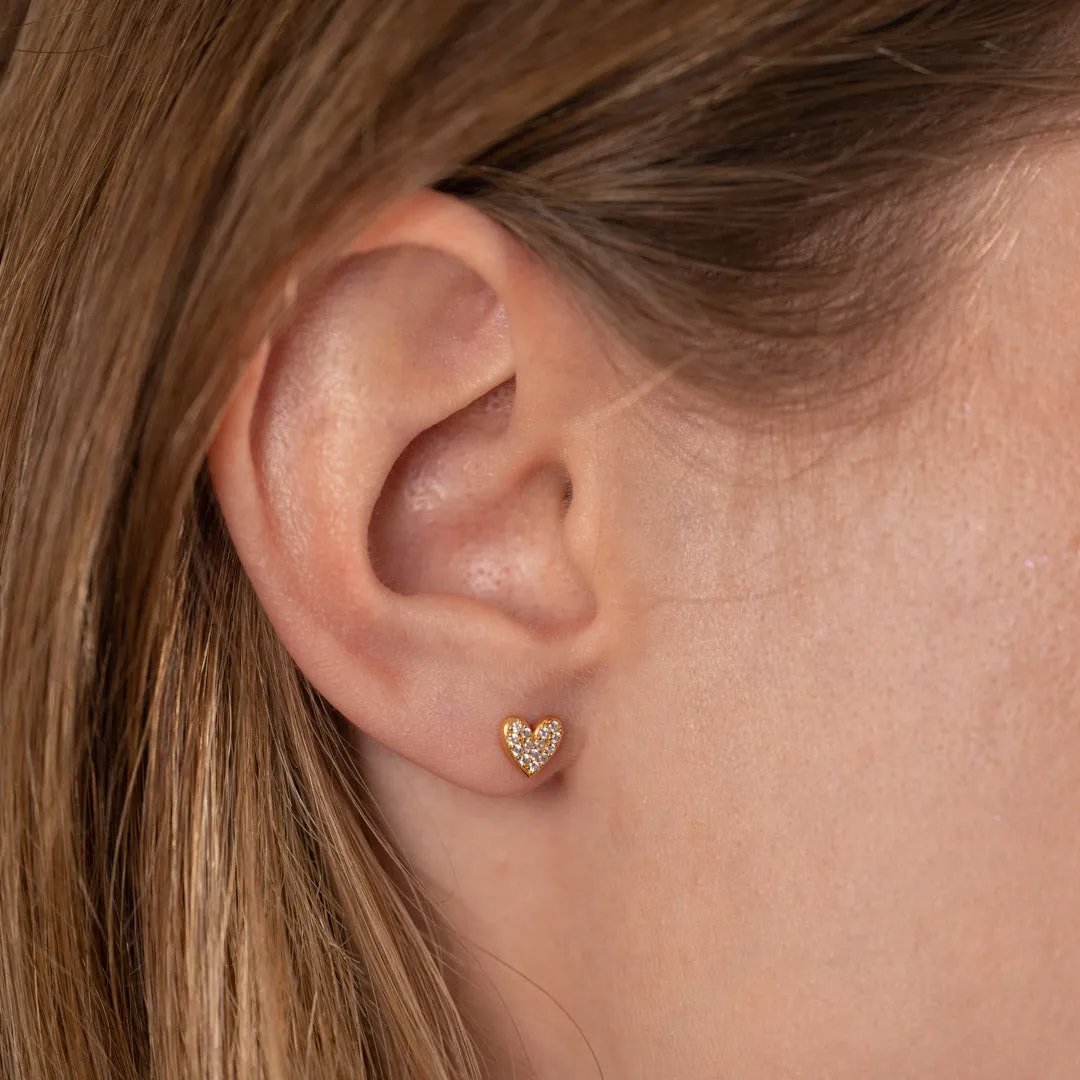 Sisi Copenhagen Esme crystal stud øreringe hjerter forgyldt par