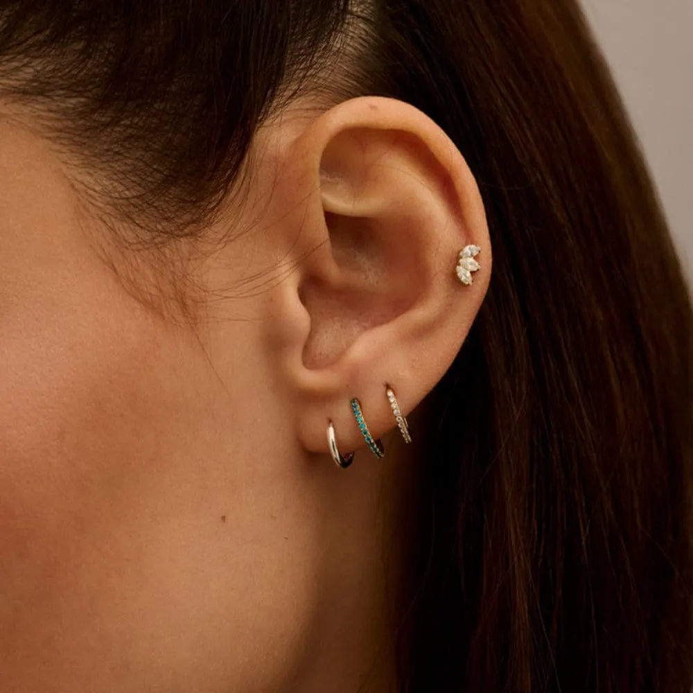 Orelia Emerald Pavé Clicker Hoop 8mm øreringe