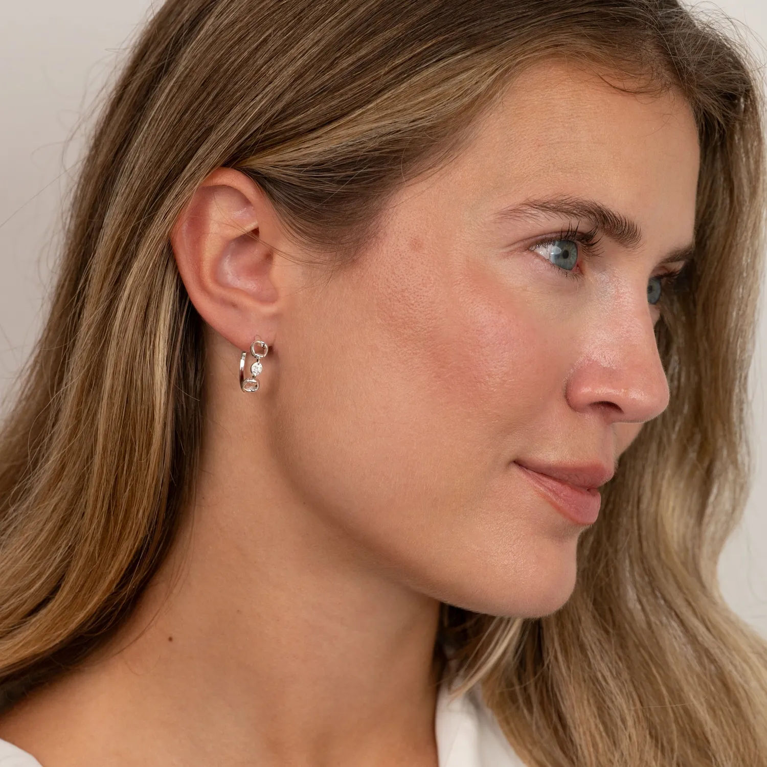 Sisi Copenhagen Sigge Crystal creol øreringe sølv 20 mm
