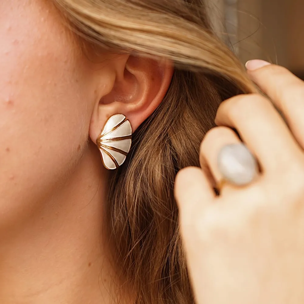 Orelia Vintage Pearl Shell clip-on øreringe perlemor