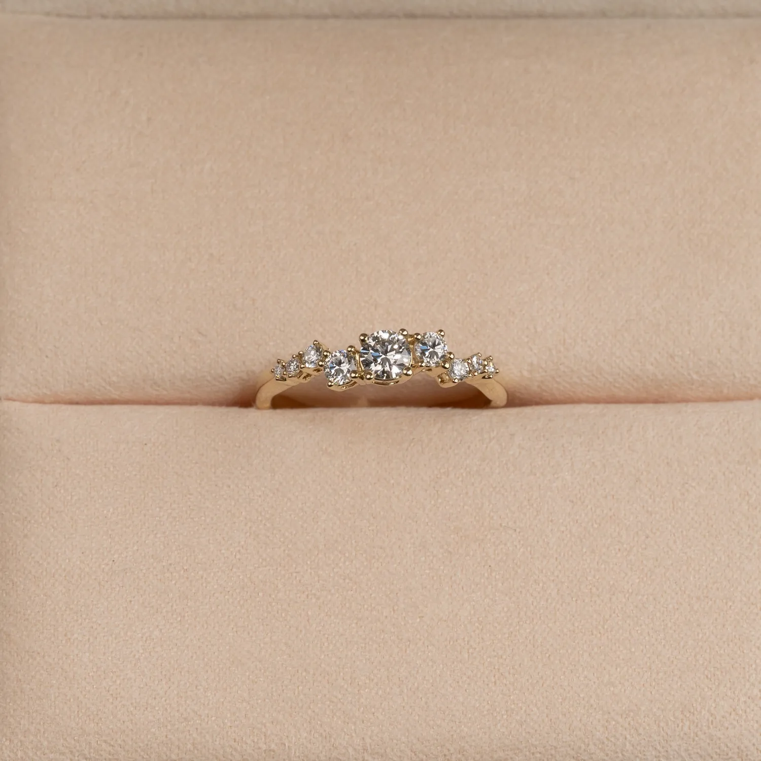 Sisi Copenhagen Organic Cluster lab-diamant ring 0,5 ct guld