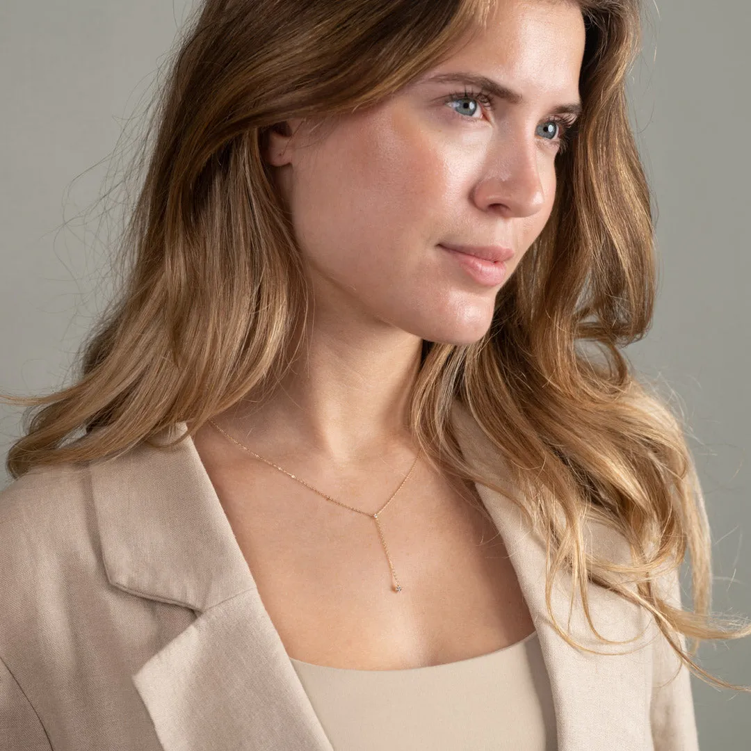 Sisi Copenhagen Elenora halskæde 9 kt guld zirkon 46 cm