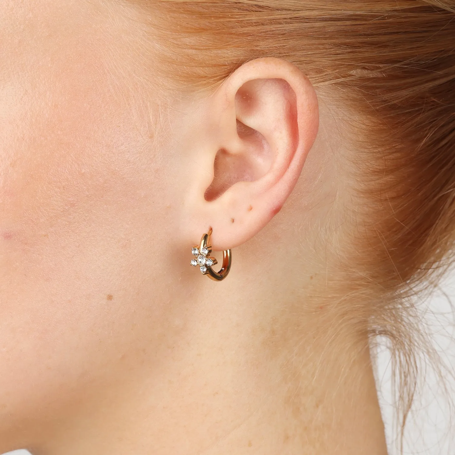 TIMI OF SWEDEN Helia krystal øreringe guld 11,2 mm