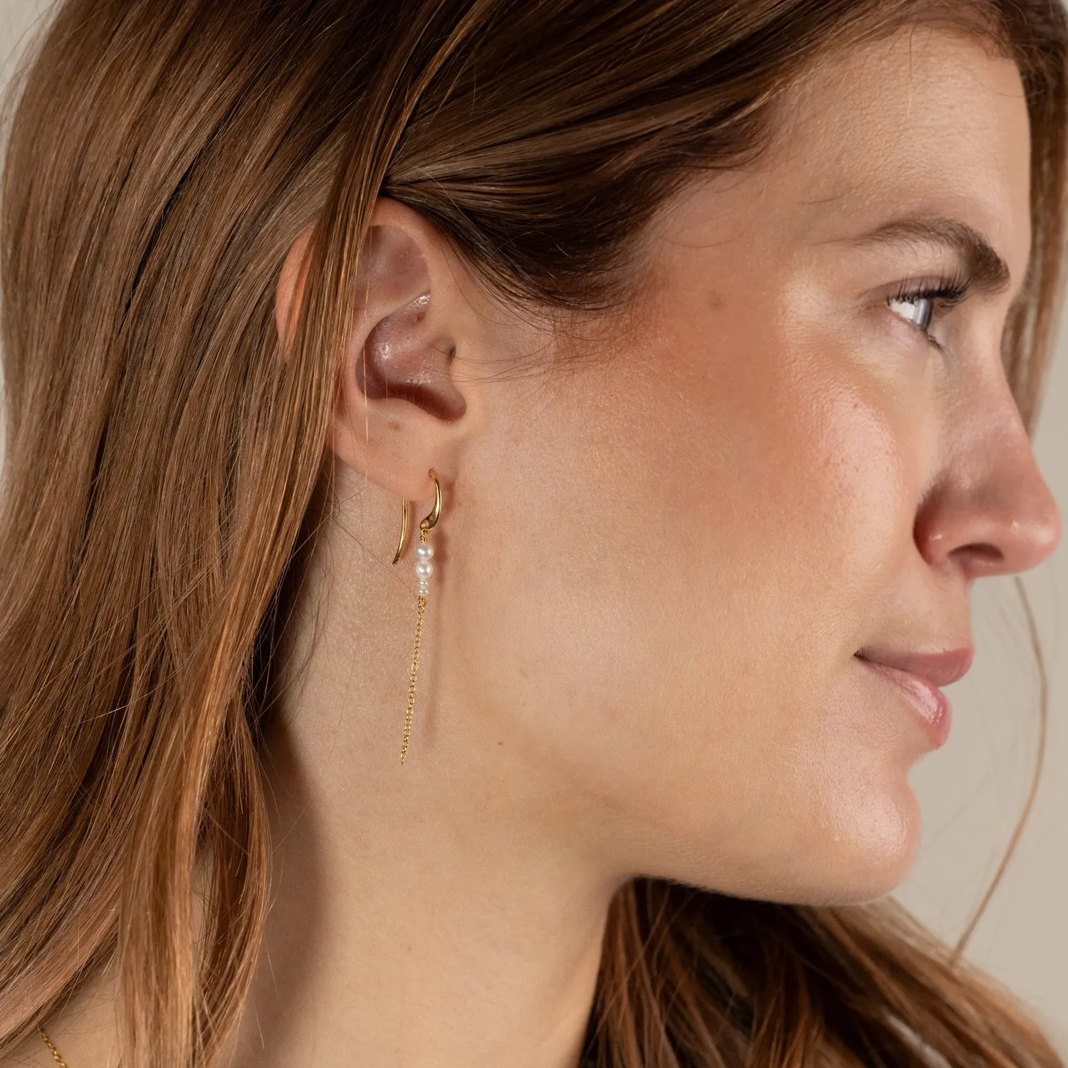 Sisi Copenhagen Evie Pearl drop øreringe forgyldt perle