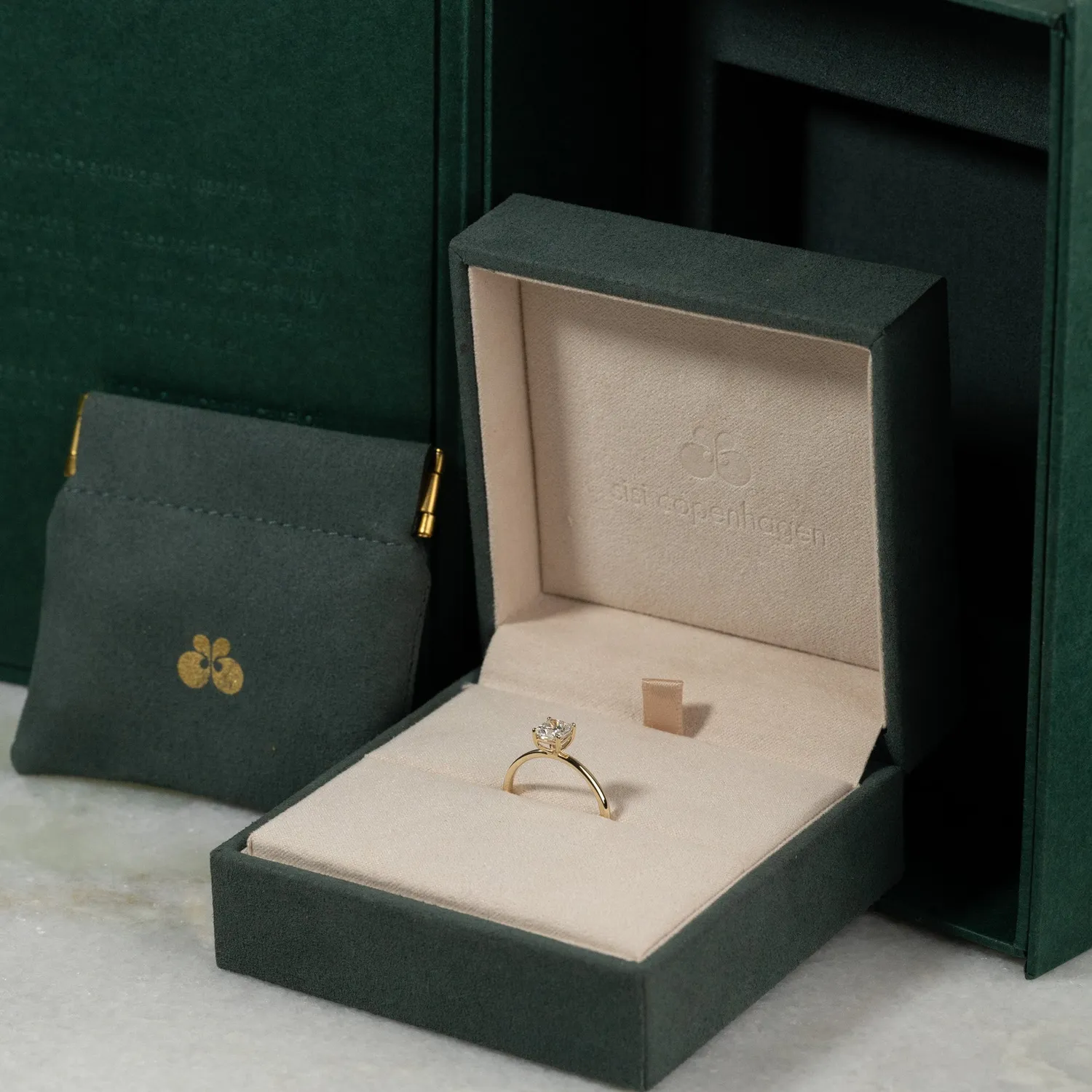 Sisi Copenhagen Solitaire 0,75ct cushion diamantring guld