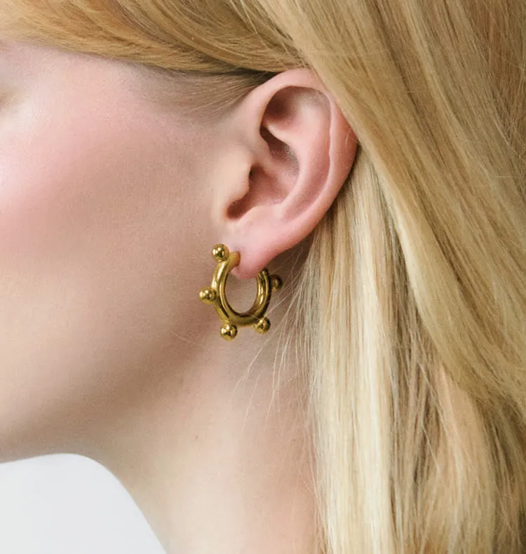 Wos Abby Hoops øreringe forgyldt guld 3 cm