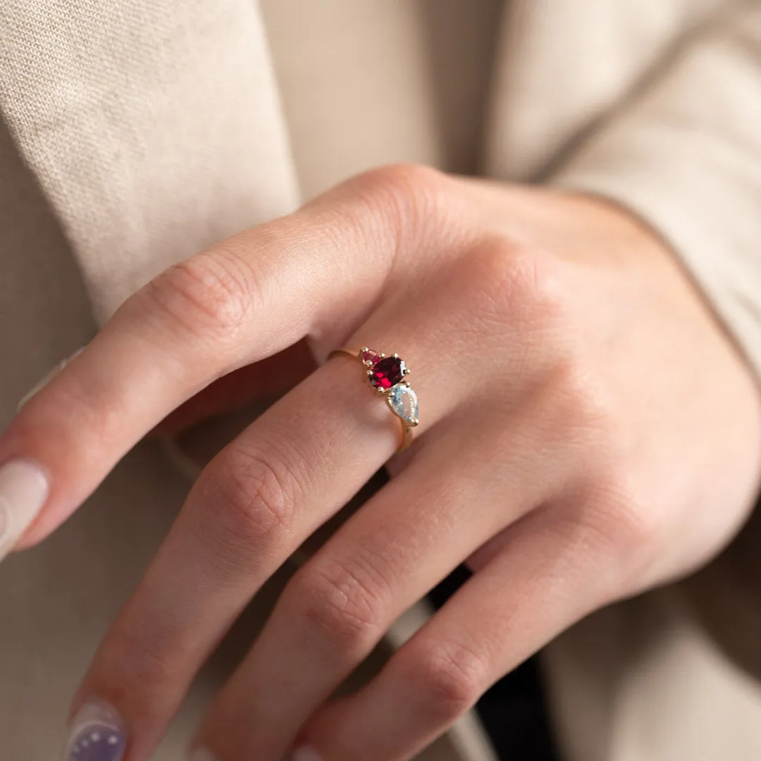 Sisi Copenhagen Gem Cluster ring guld topas str. 50-62