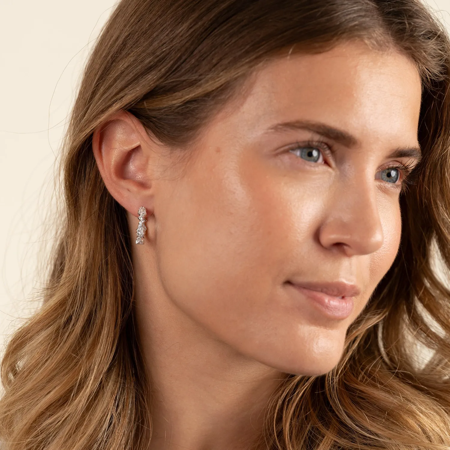 Sisi Copenhagen Clair sølv creoler zirkonia 20 mm par