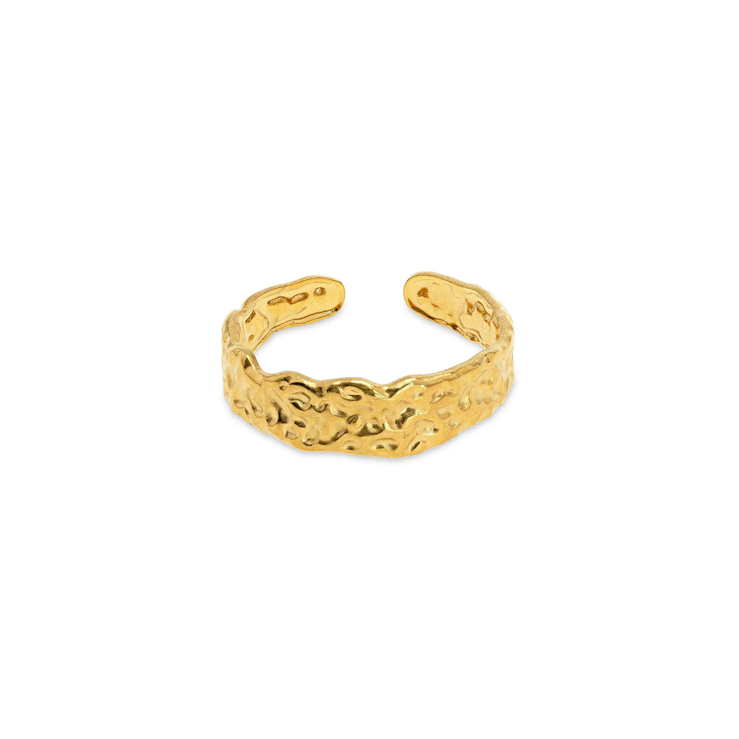 TIMI OF SWEDEN Tone hamret ring forgyldt justerbar guld