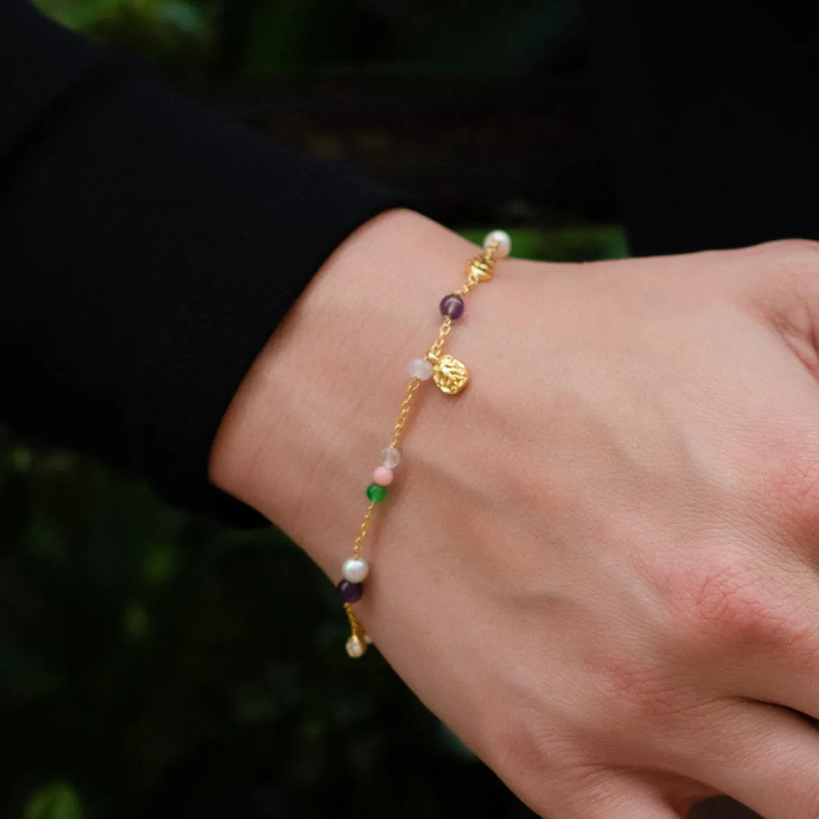 Bykjaergaard Arctic Colors armbånd sølv med ædelstene