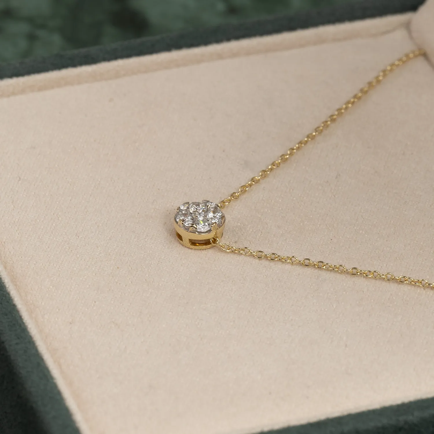 Sisi Copenhagen Round Pave diamantvedhæng 0,2 ct guld