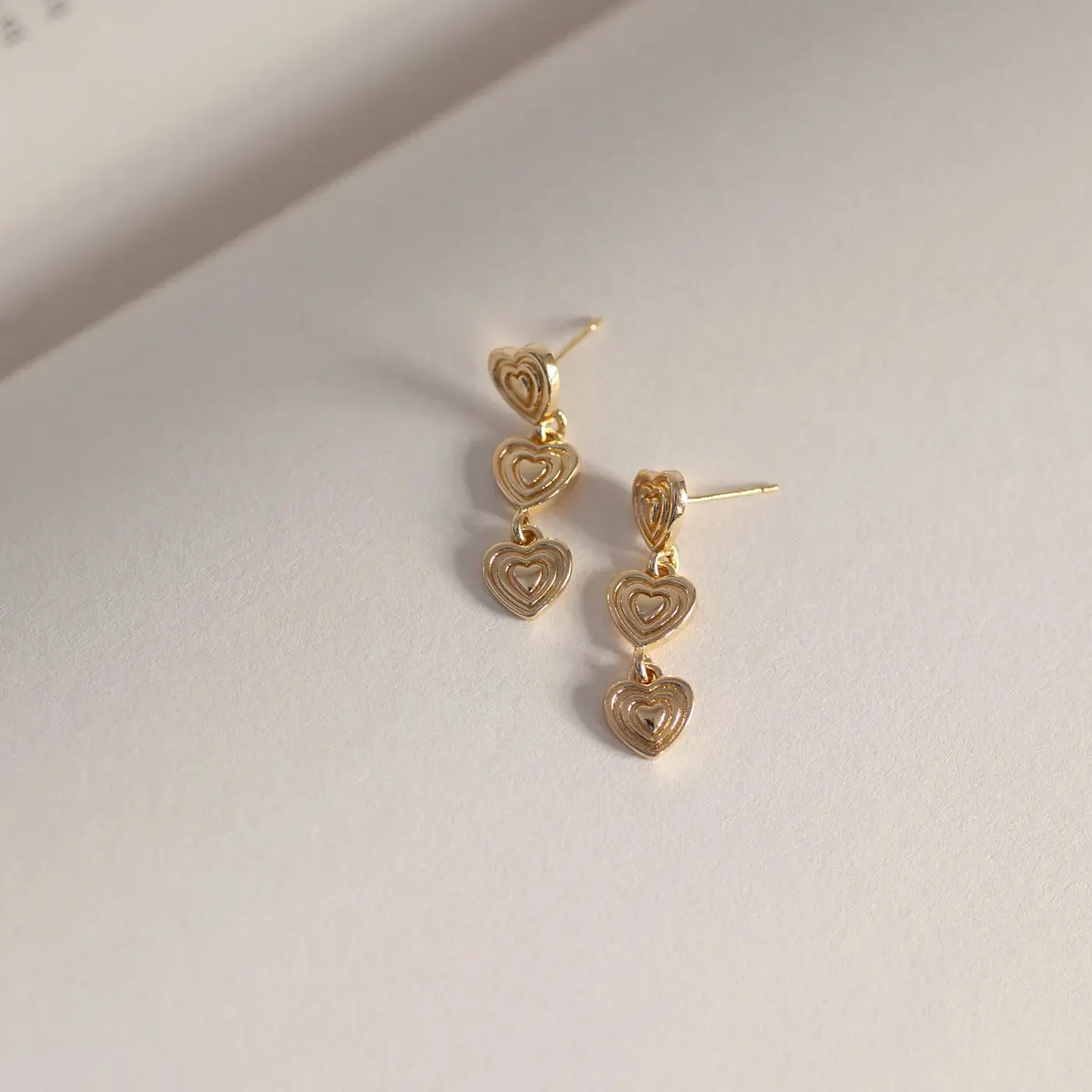 TIMI OF SWEDEN Baby øreringe hjerte forgyldt 3 cm guld