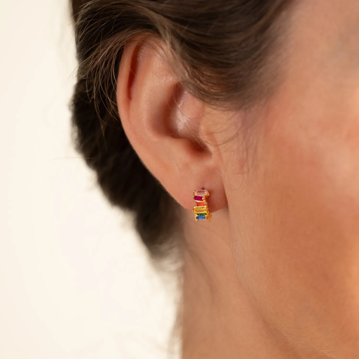 Sisi Copenhagen Vanessa Rainbow creoler forgyldt 10,5 mm