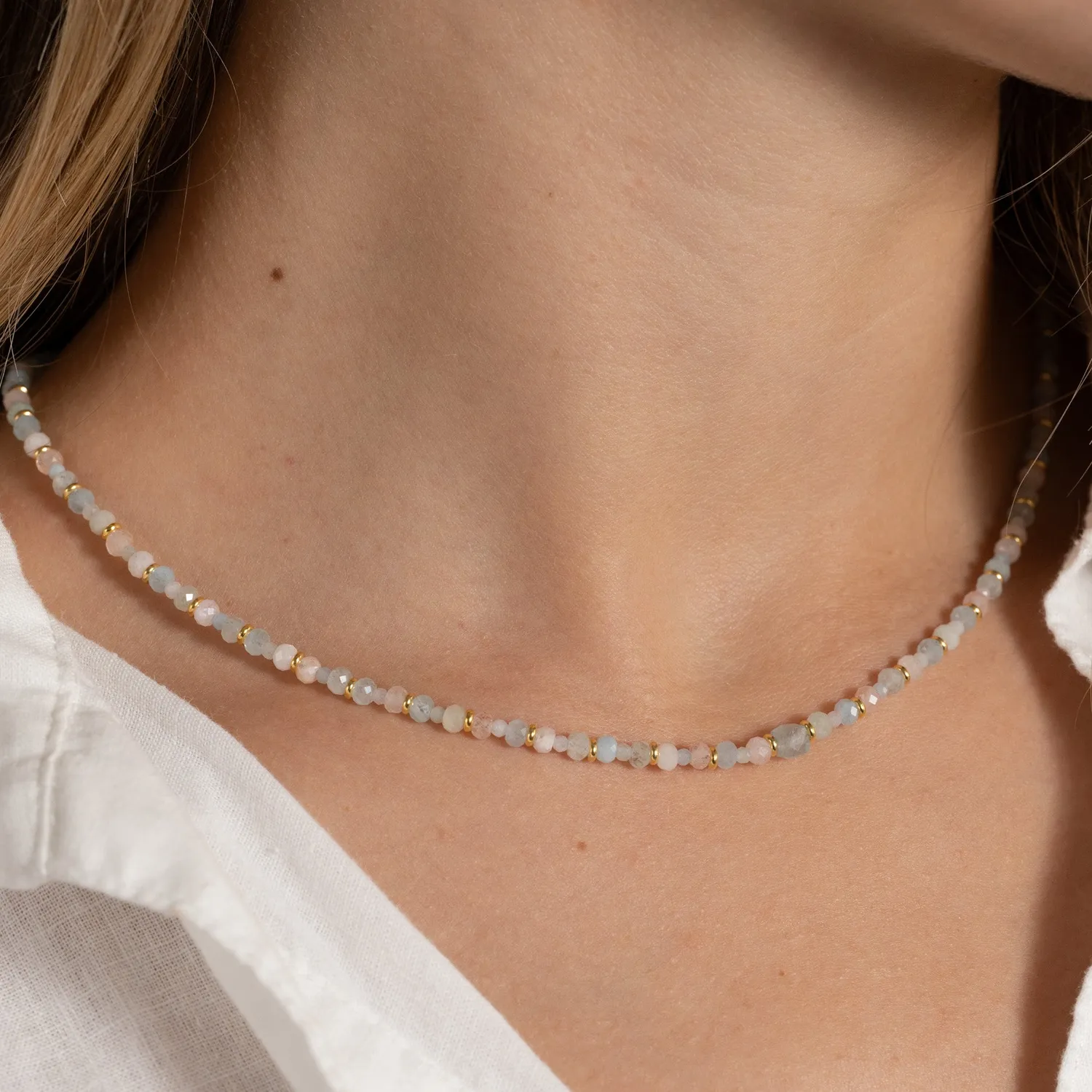 Sisi Copenhagen Isla Morganite halskæde forgyldt pastel