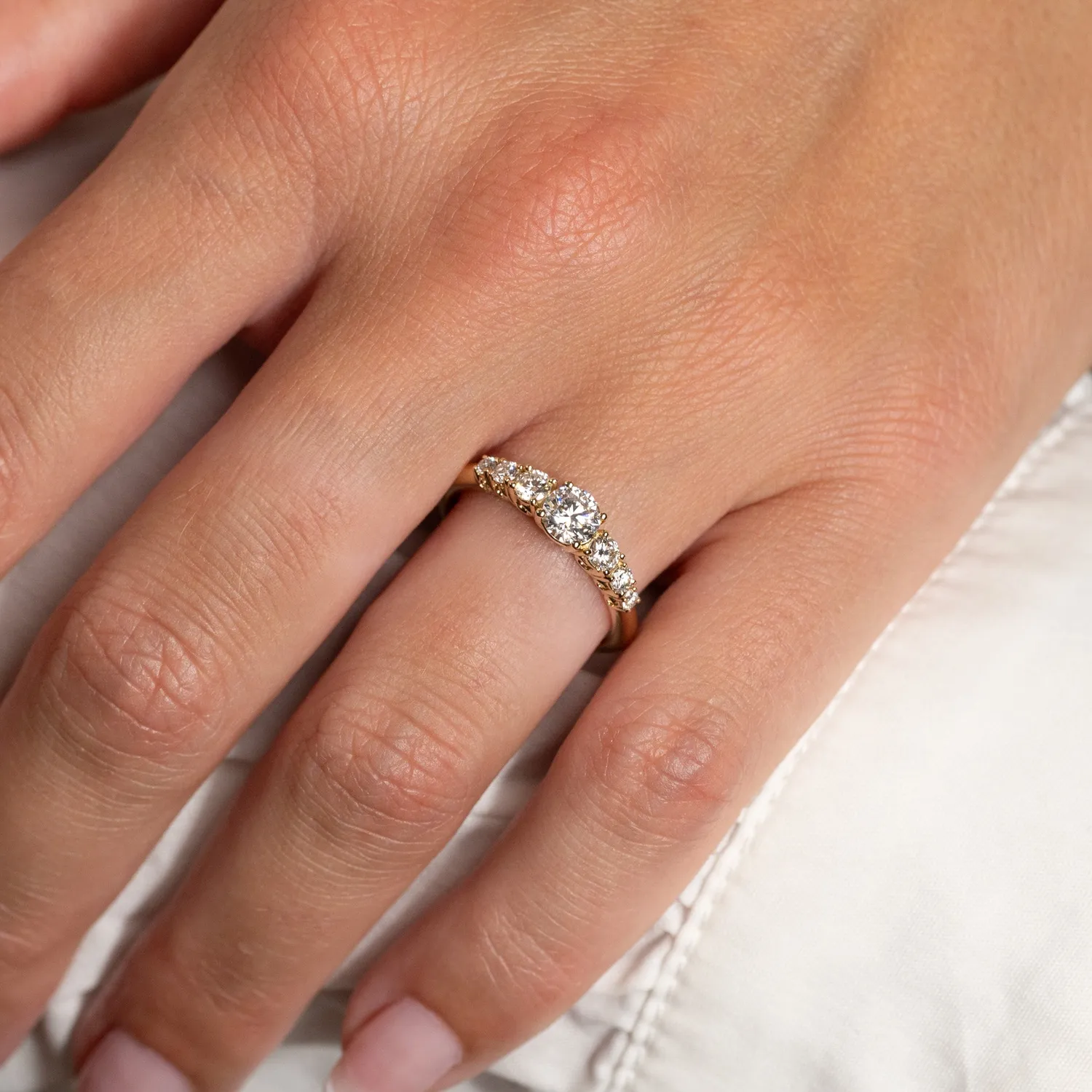 Sisi Copenhagen Seven-Stone Trellis ring guld 14 kt 0,7 ct