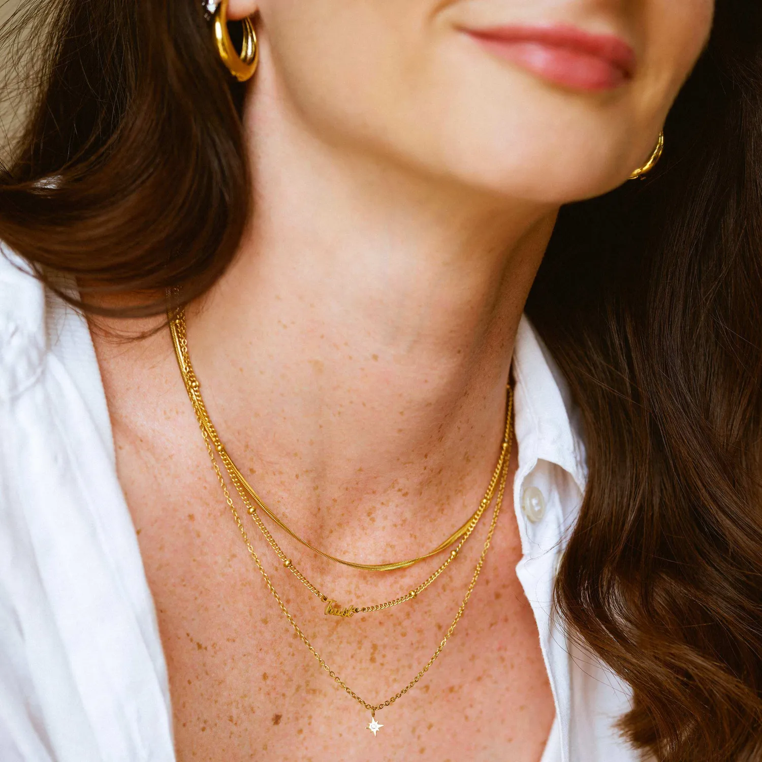 Orelia LUXE Personalised Multi-Row Name halskæde guld