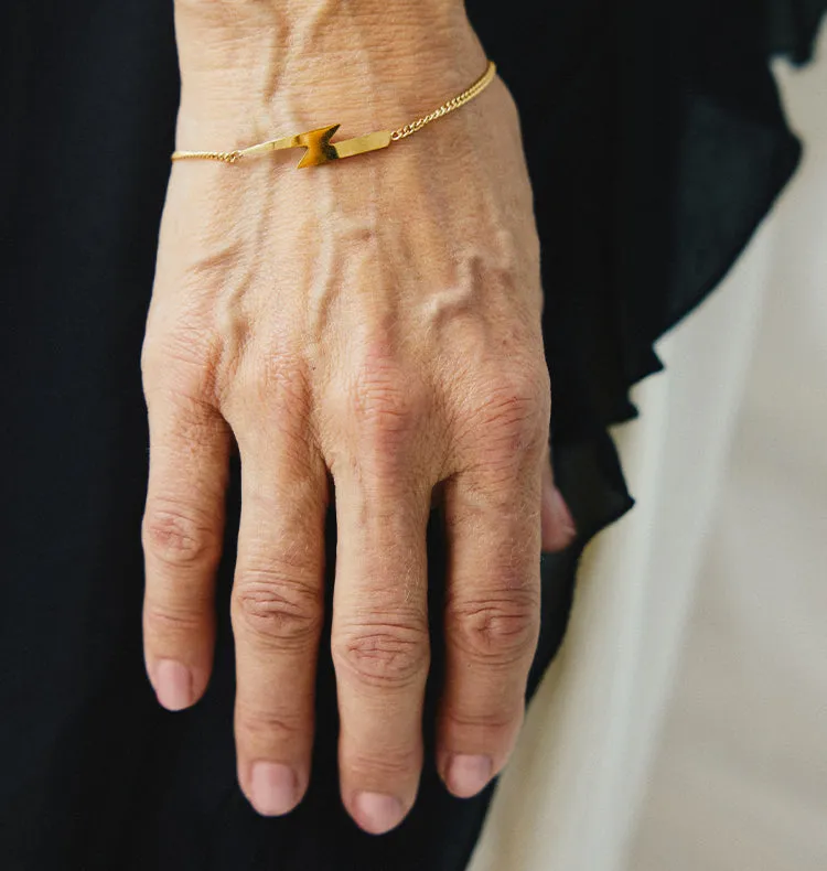 Wos Flashy armbånd forgyldt guld lyn 19 cm