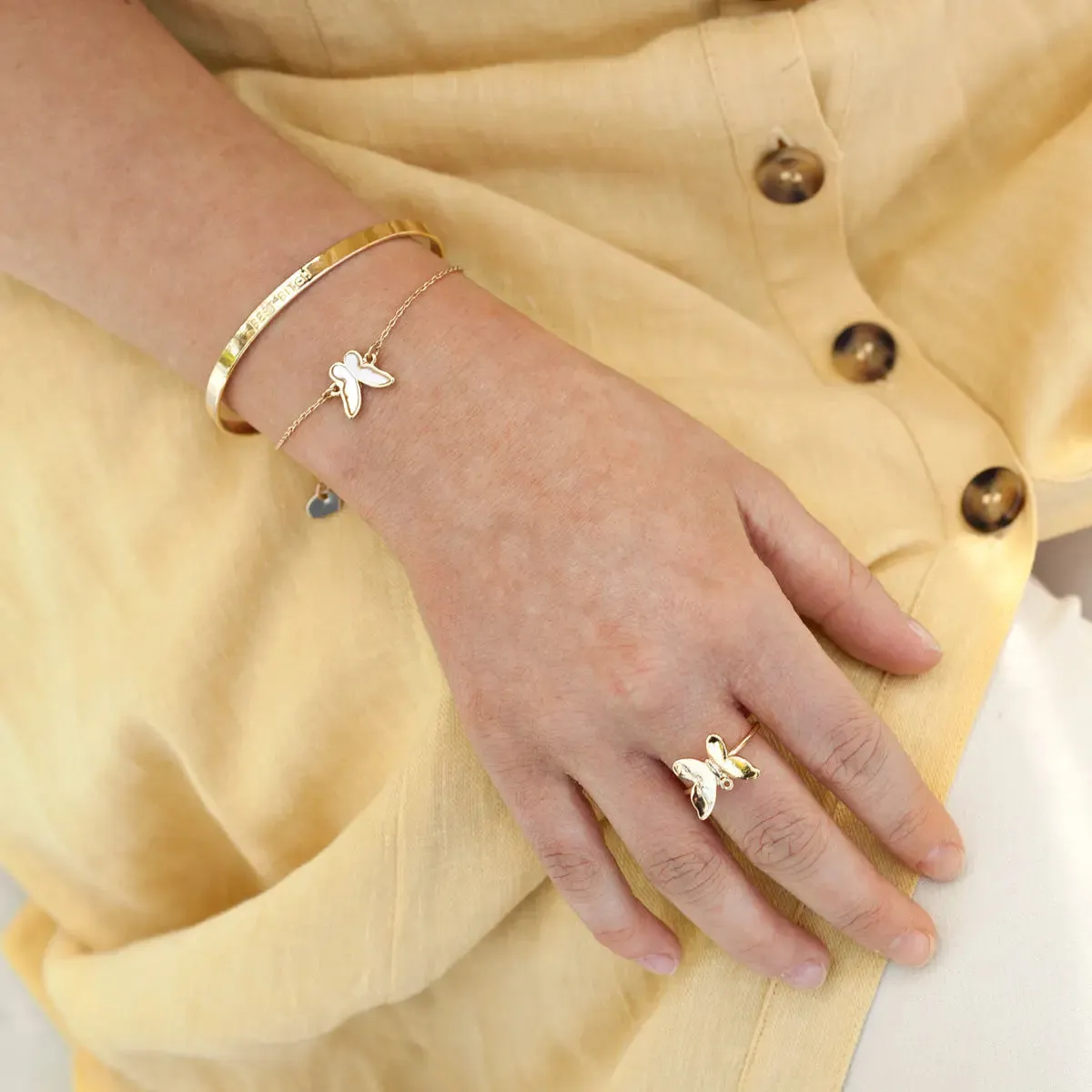 TIMI OF SWEDEN Sommerfugl ring guld