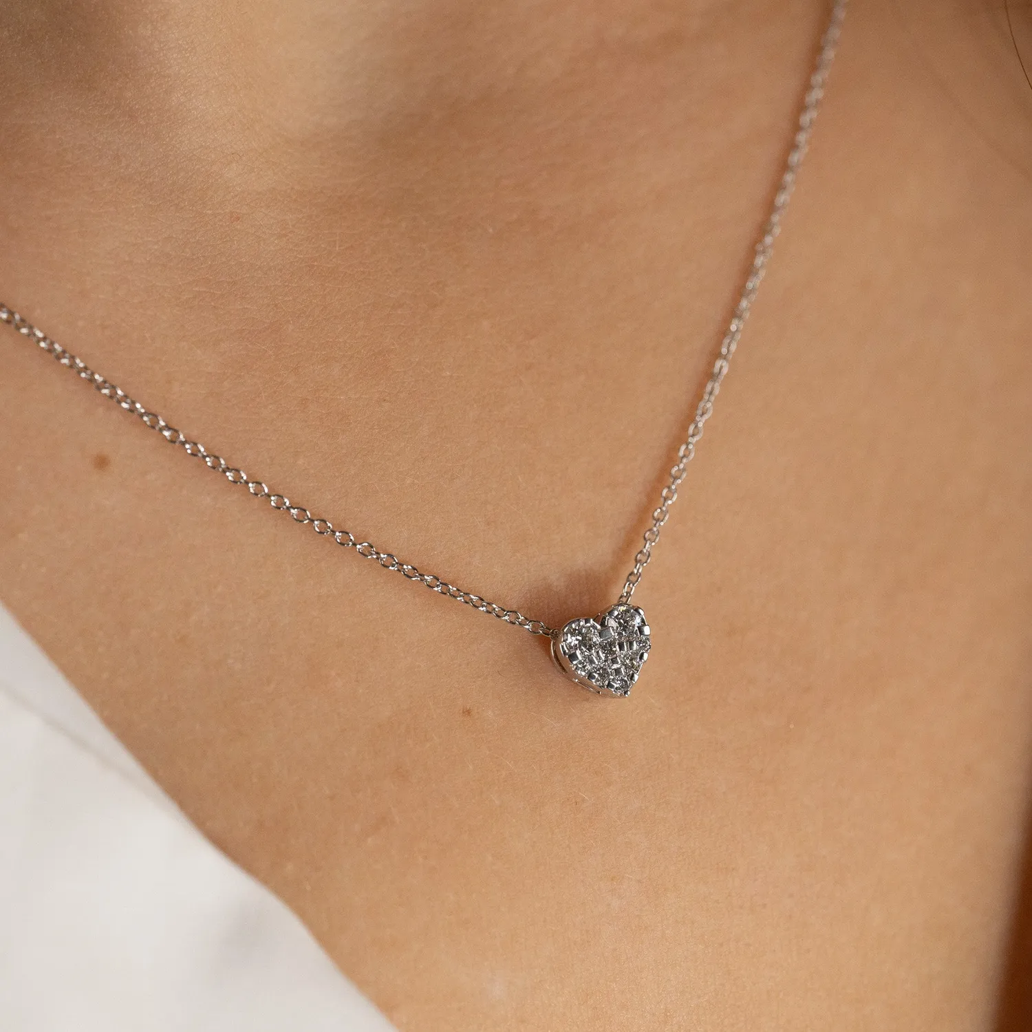 Sisi Copenhagen Heart Pave vedhæng 0,17 ct hvidguld