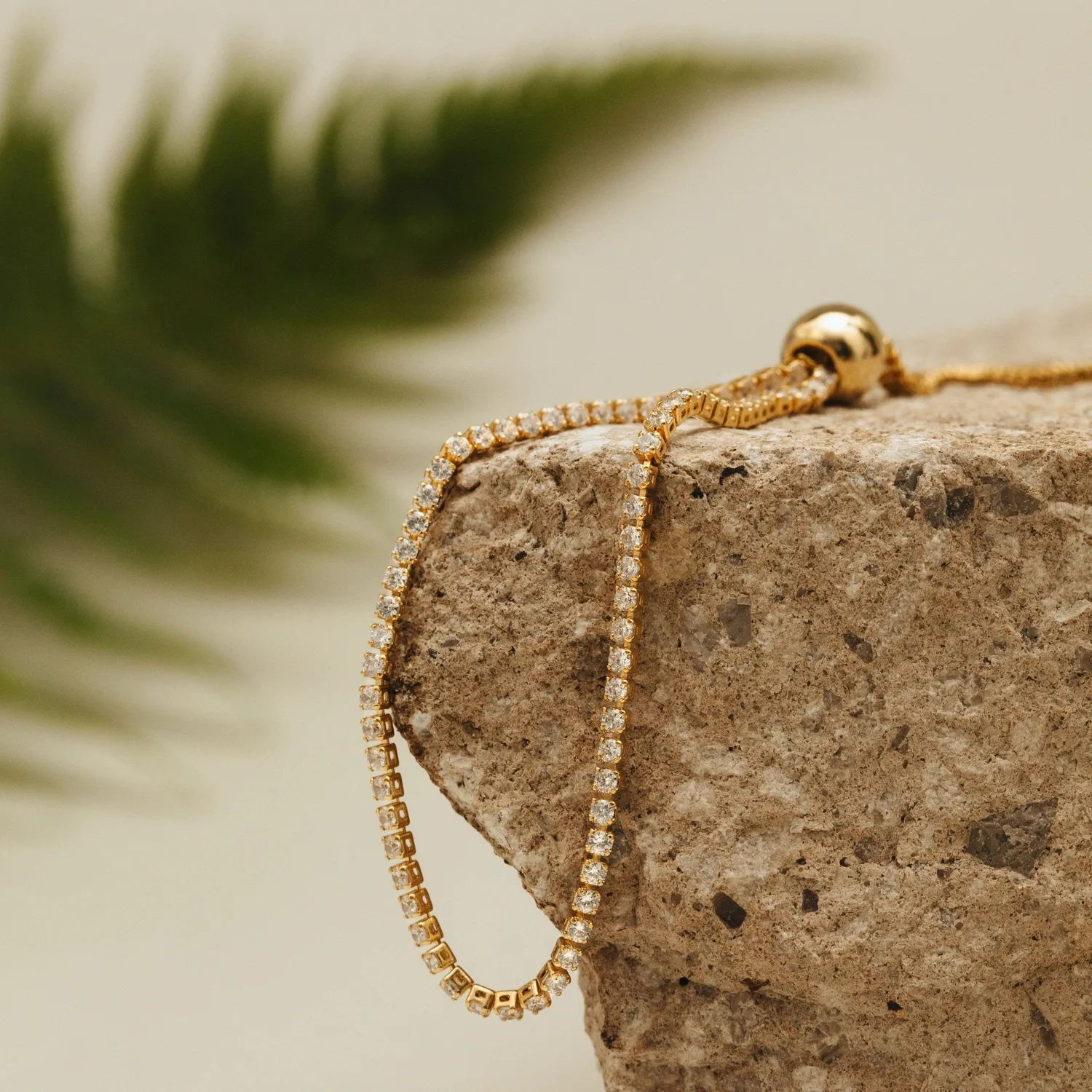 Orelia Fine Crystal Tennis Slider armbånd guld justerbar