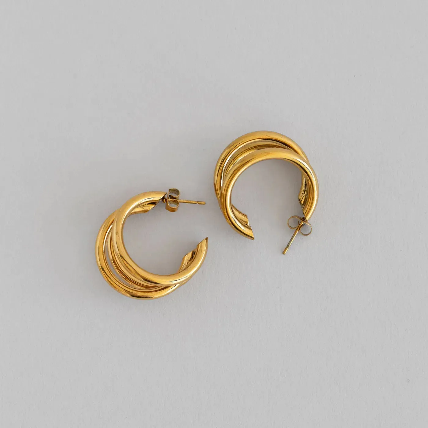 TIMI OF SWEDEN Freja chunky hoop øreringe 16 mm guld