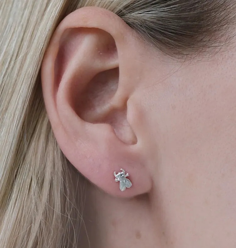 Wos Fad stud ørering sølv butterfly single