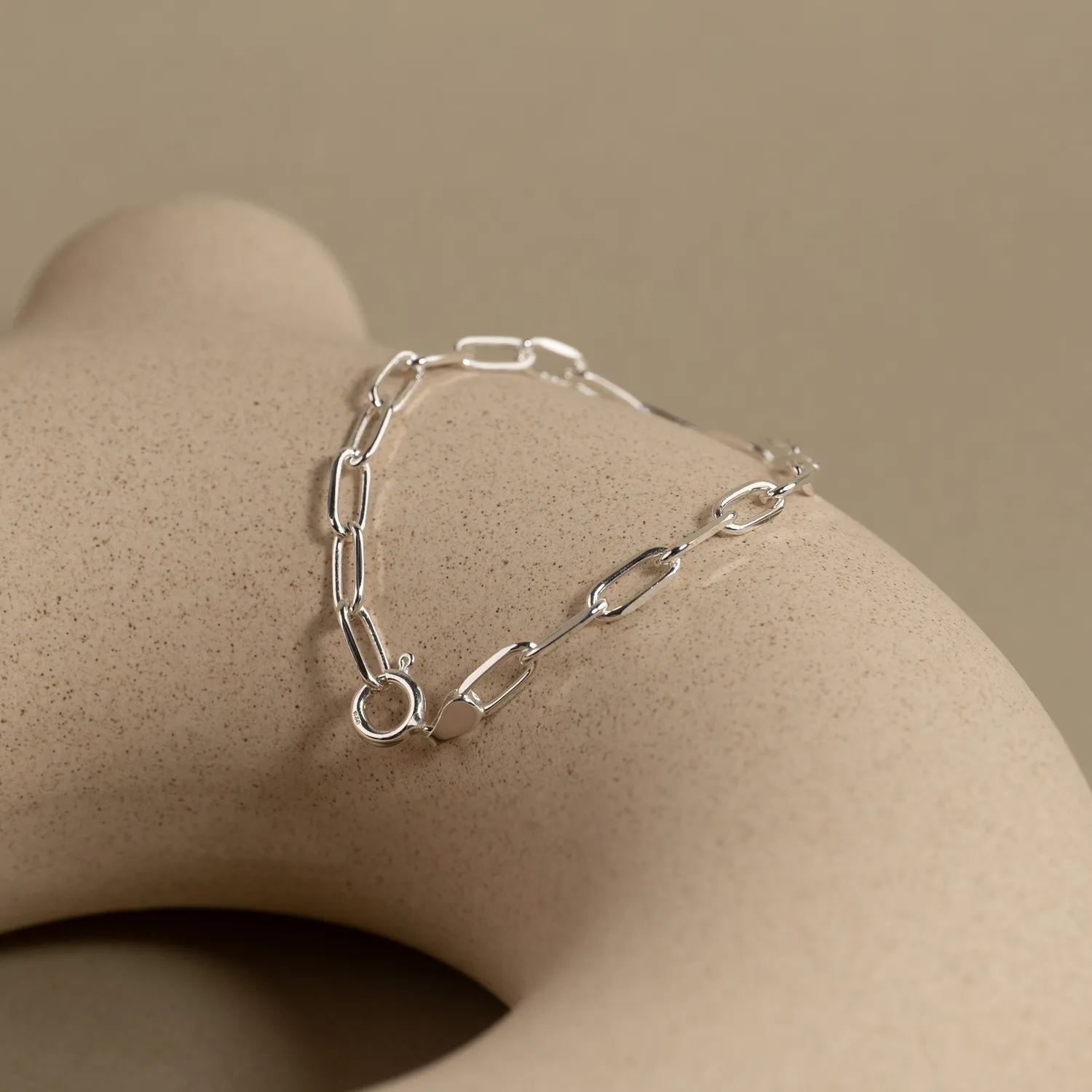 Sisi Copenhagen Alma Large Link armbånd sølv 19 cm