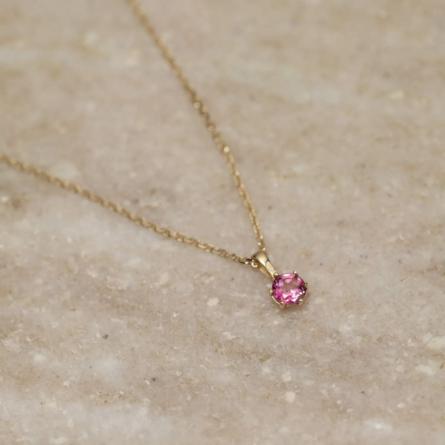 Sisi Copenhagen Soley Pink Topaz vedhæng massivt guld