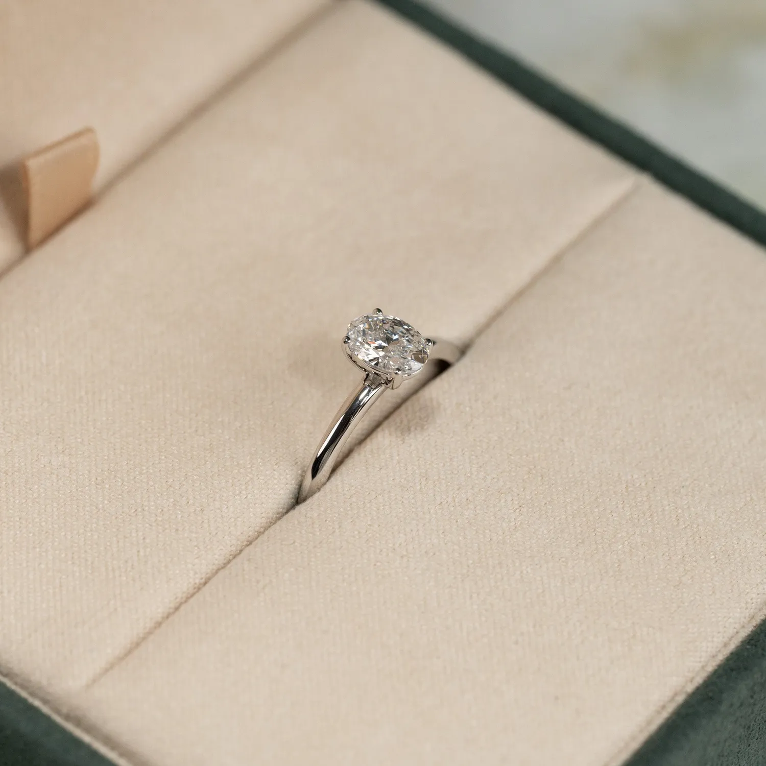 Sisi Copenhagen Solitaire Oval-Cut lab-diamantring 14 kt guld 1,0 ct