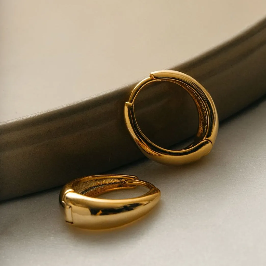 Orelia Tapered Hoop øreringe guld forgyldt