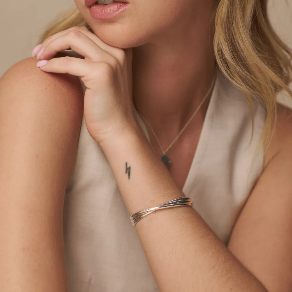 Orelia Interlocking Open Bangle armbånd sølv
