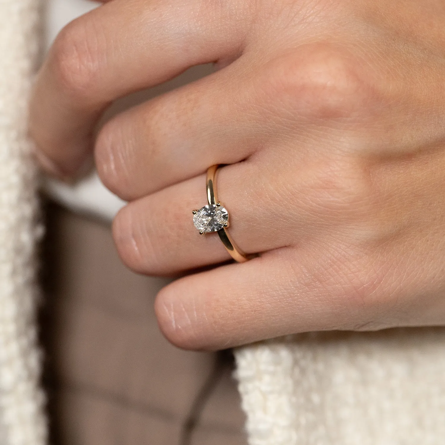 Sisi Copenhagen Solitaire Oval 0.75ct diamantring guld 14kt