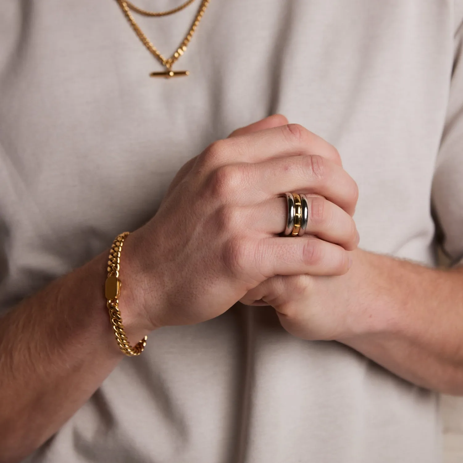 Orelia Chunky Flat Curb armbånd guld vandtæt