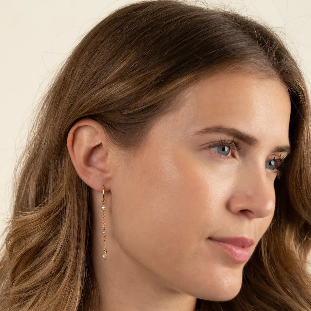 Sisi Copenhagen Erica Pearl kædeøreringe forgyldt perler