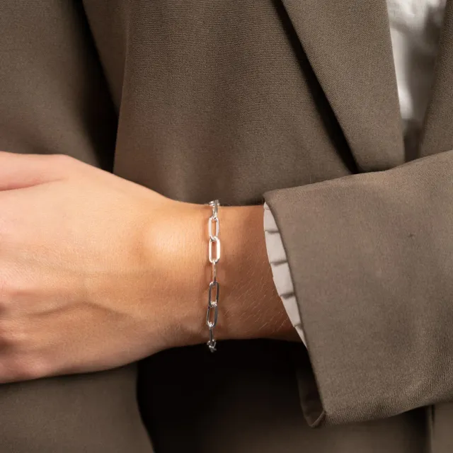 Sisi Copenhagen Alma Large Link armbånd sølv 19 cm