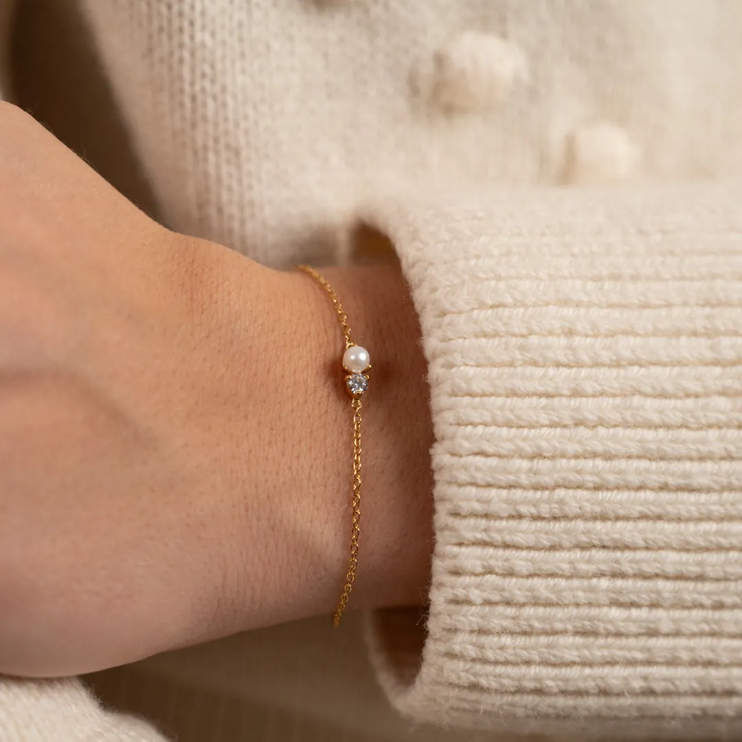 Sisi Copenhagen Hannah Pearl armbånd forgyldt perle