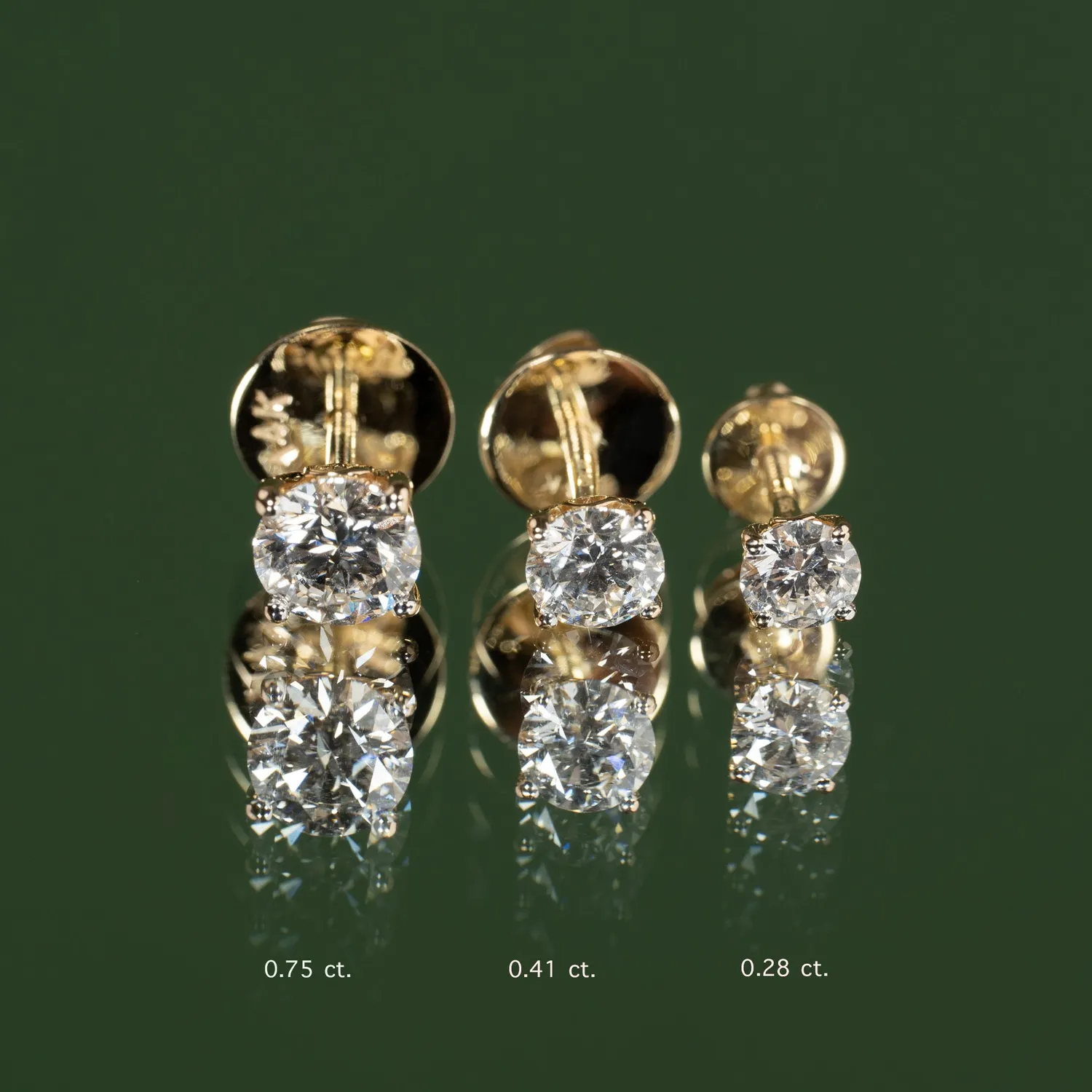 Sisi Copenhagen Classic Solitaire ørestikker guld 0,5 ct