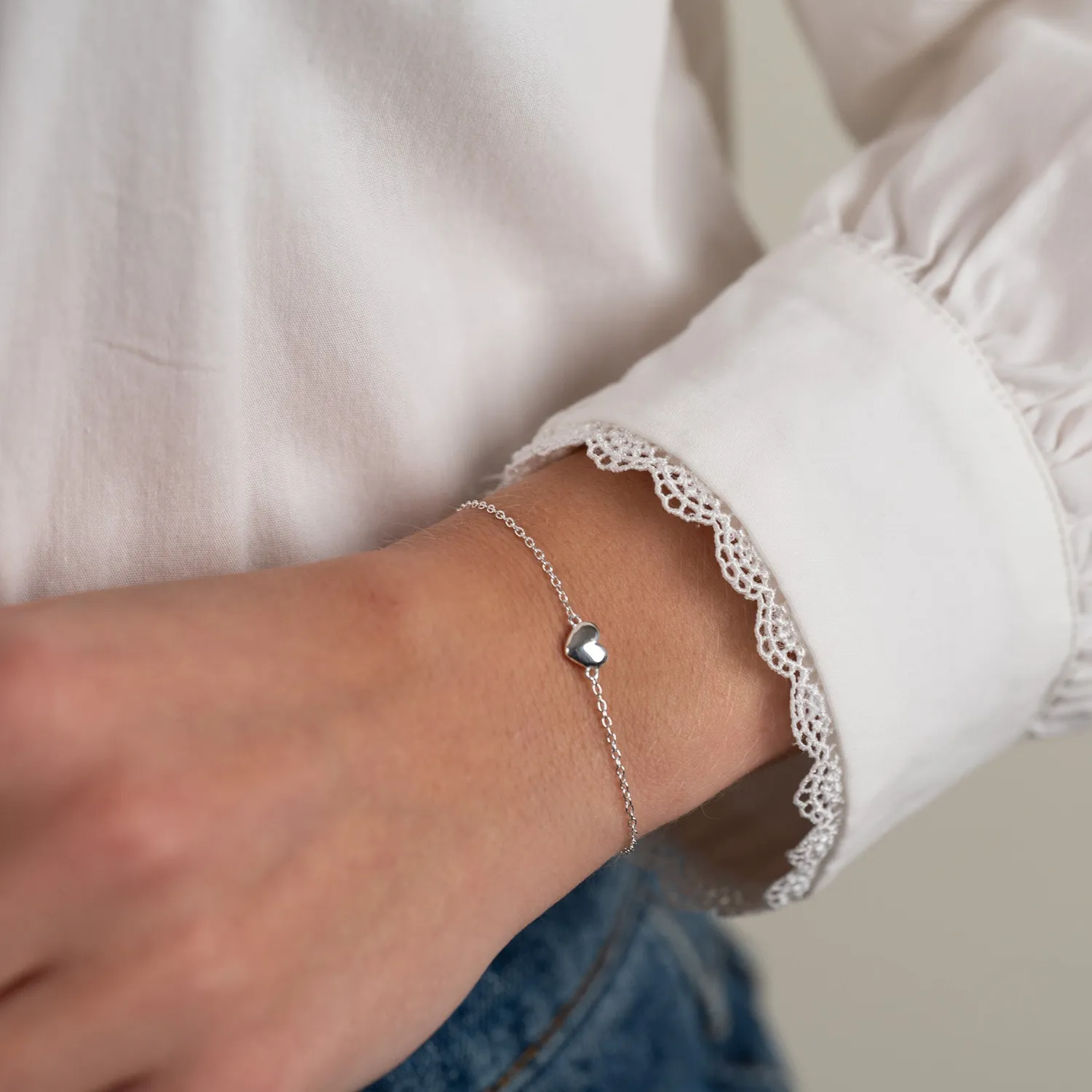Sisi Copenhagen Valentina armbånd sølv 15+4 cm hjerte