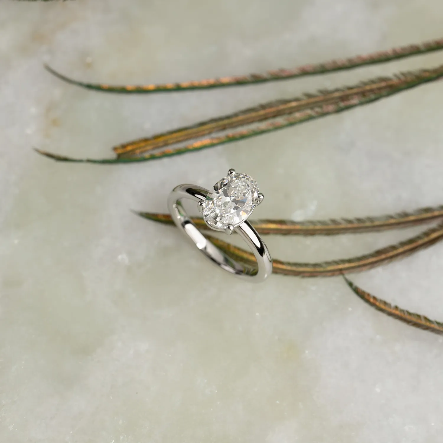 Sisi Copenhagen Solitaire Oval-Cut lab-diamantring 14 kt guld 1,0 ct