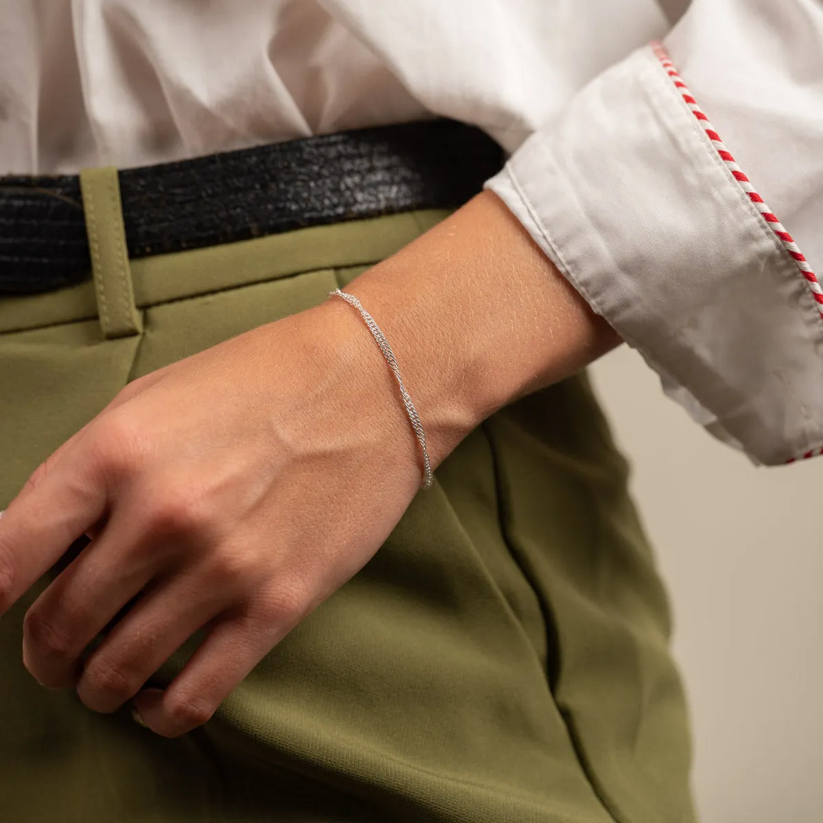 Sisi Copenhagen Leonora armbånd 16 cm sølv snoet