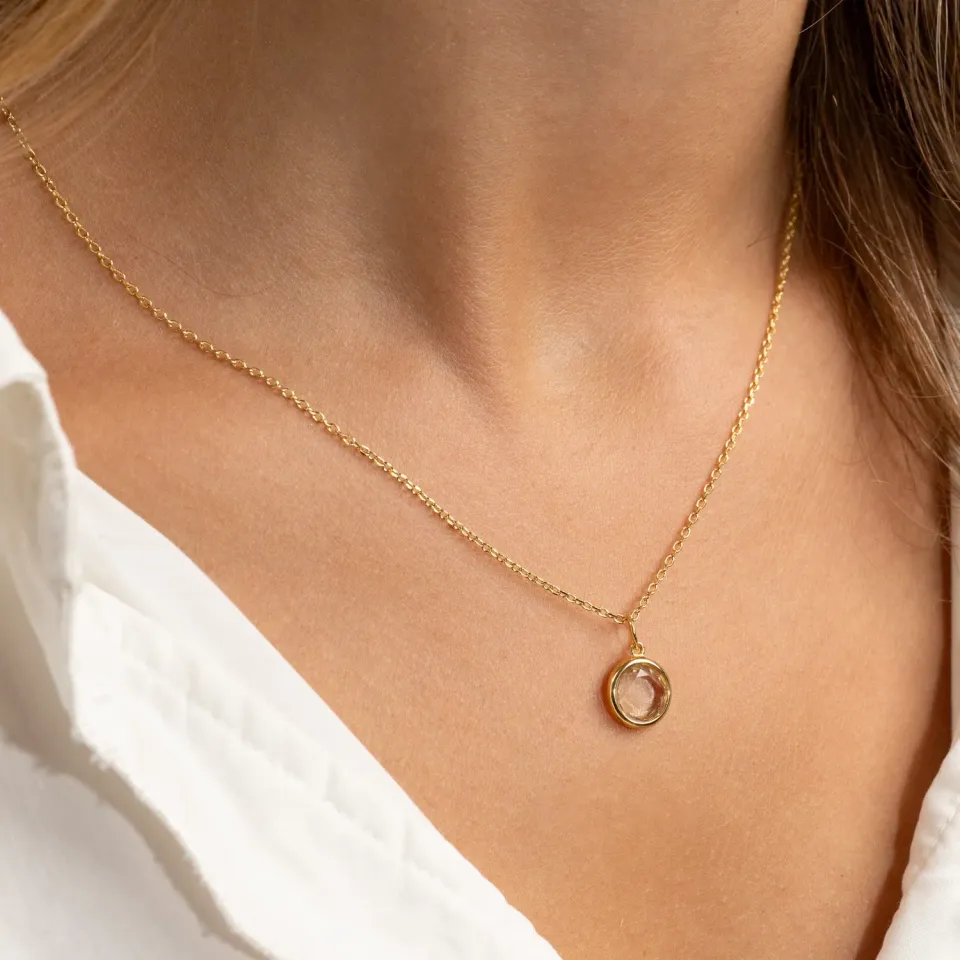 Sisi Copenhagen Ava White Topaz vedhæng forgyldt hvid topas