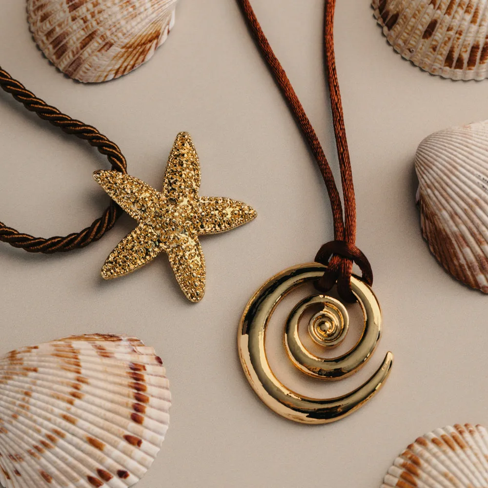 Orelia Statement Starfish Twisted Cord halskæde
