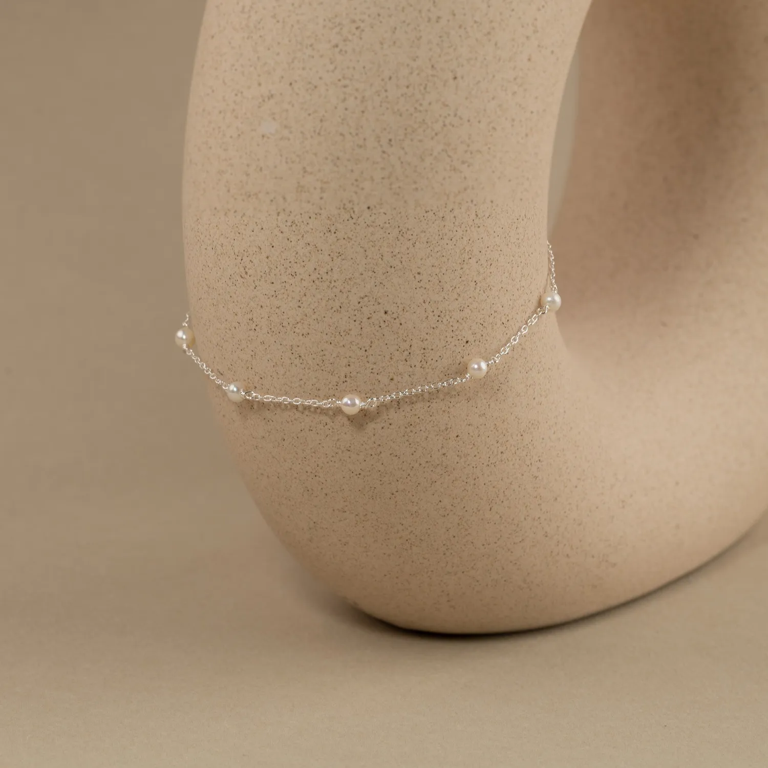 Sisi Copenhagen Erica Pearl sølv armbånd ferskvandsperler 16+4 cm