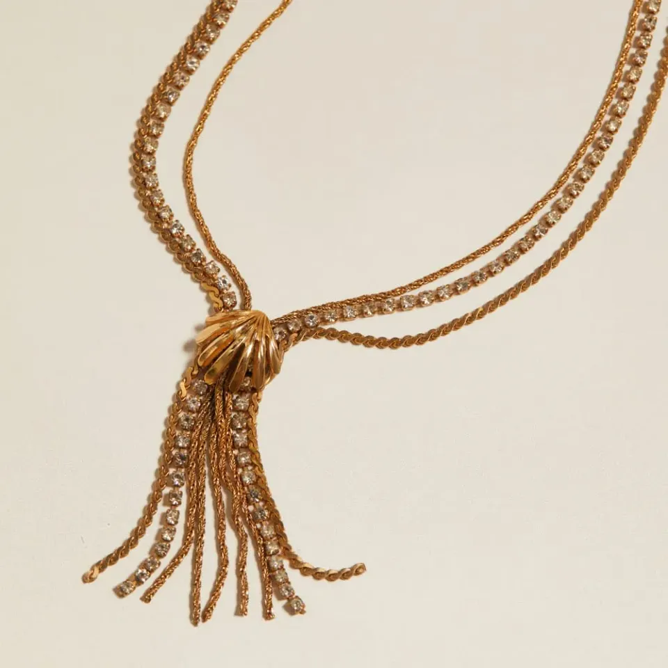 Orelia Vintage Shell Tassel halskæde med muslingeskal