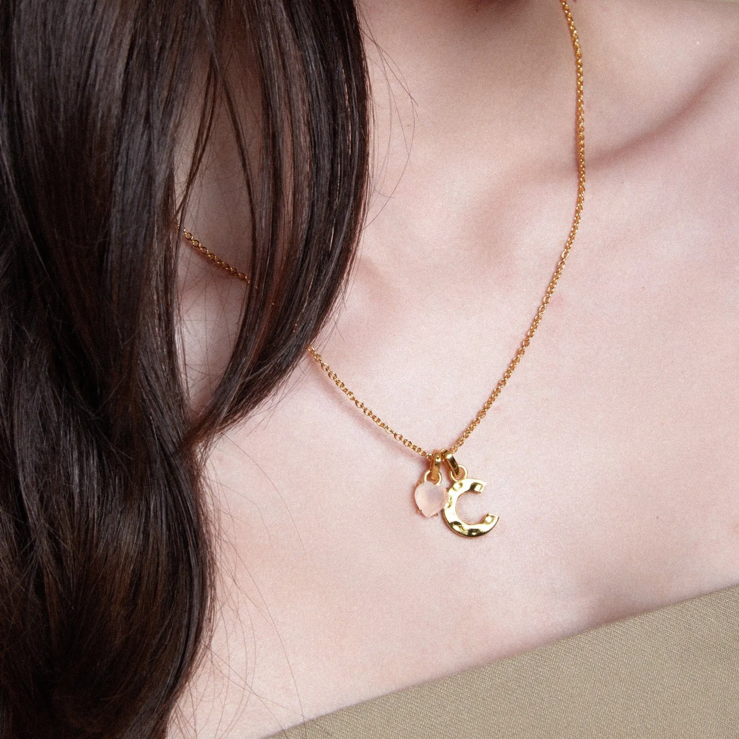 Orelia LUXE Heart Crystal charm rosa forgyldt